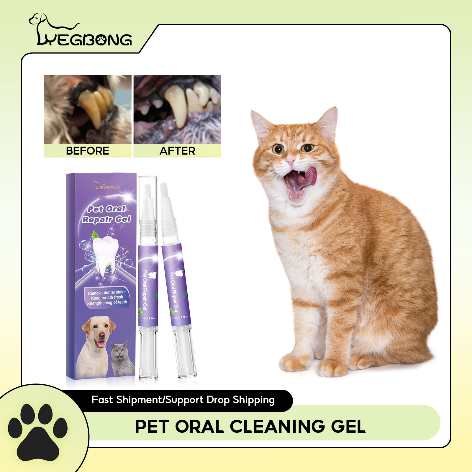 Teeth Whitening Cream - Pet Oral Repair Gel Puppy Tartar