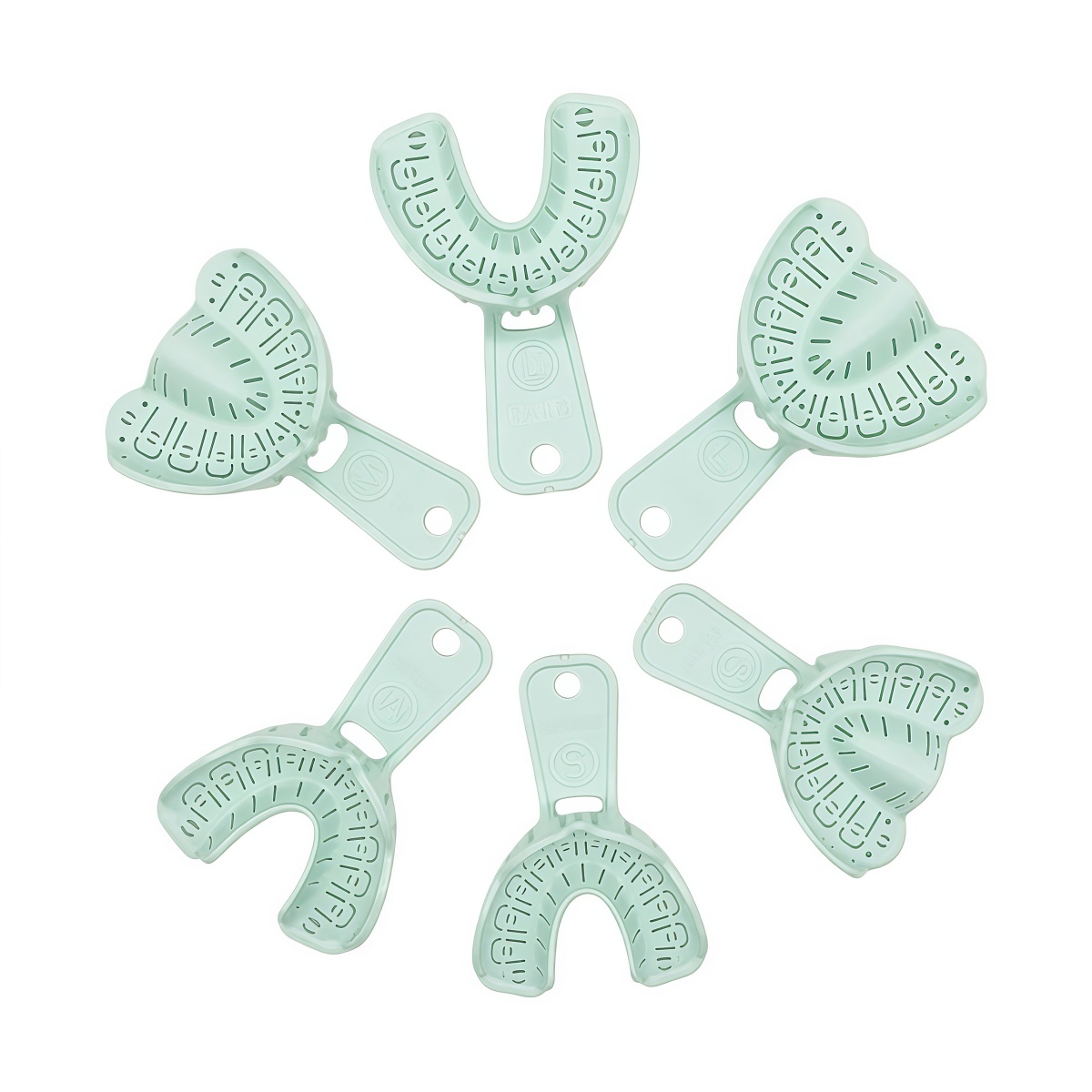 Teeth Whitening Tray - 6pcs Dental Implant Tray Green Full
