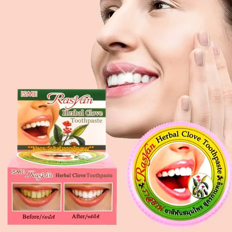 Teeth Whitening Cream - Thai Clove/coconut Tooth Powder Rasyan Removal