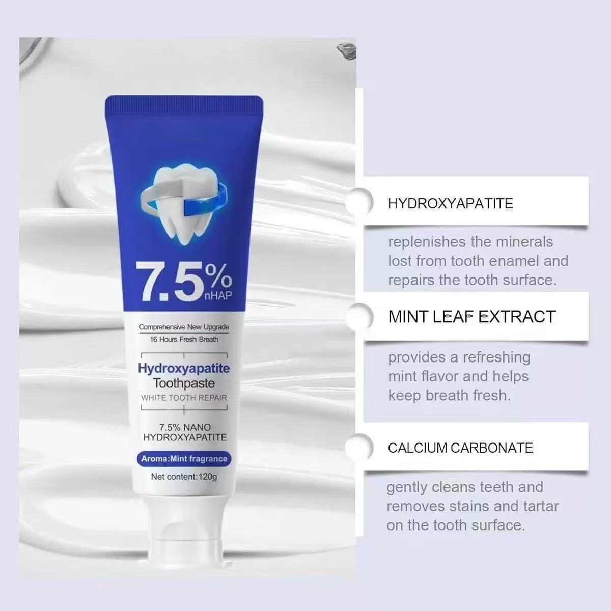 7.5%Nano Hydroxyapatite Toothp - Teeth Whitening Cream ulasan dan harga